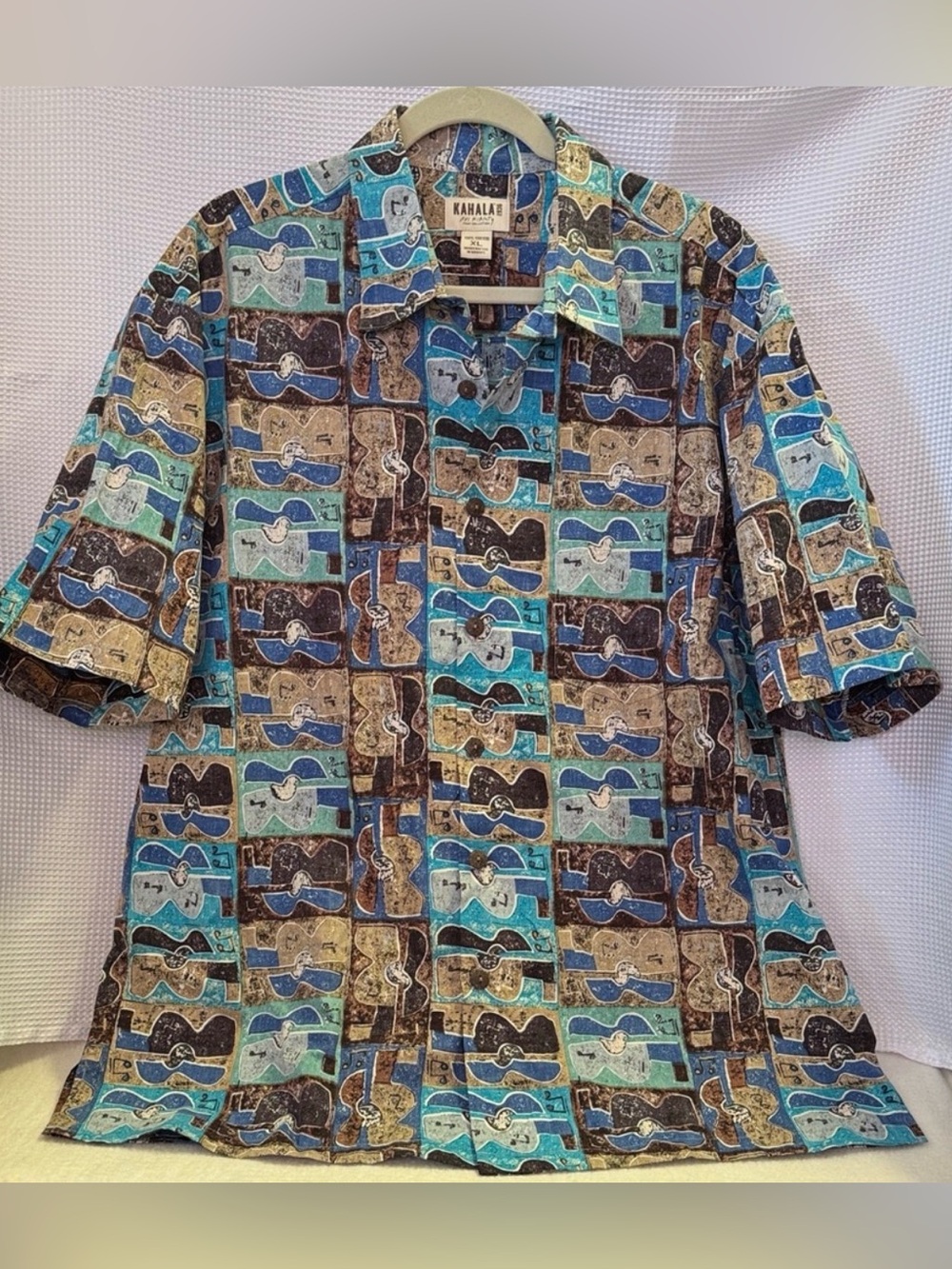 Kahala Aloha Hawaiian Shirt Avi Kirlaty Print Collection Shirt Cotton SZ XL